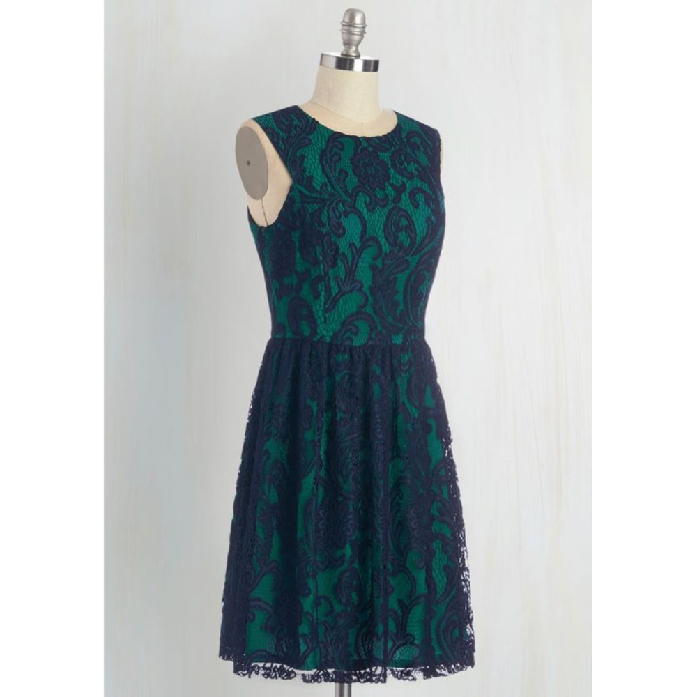 Modcloth Illustrious Emerald Green Party Dress